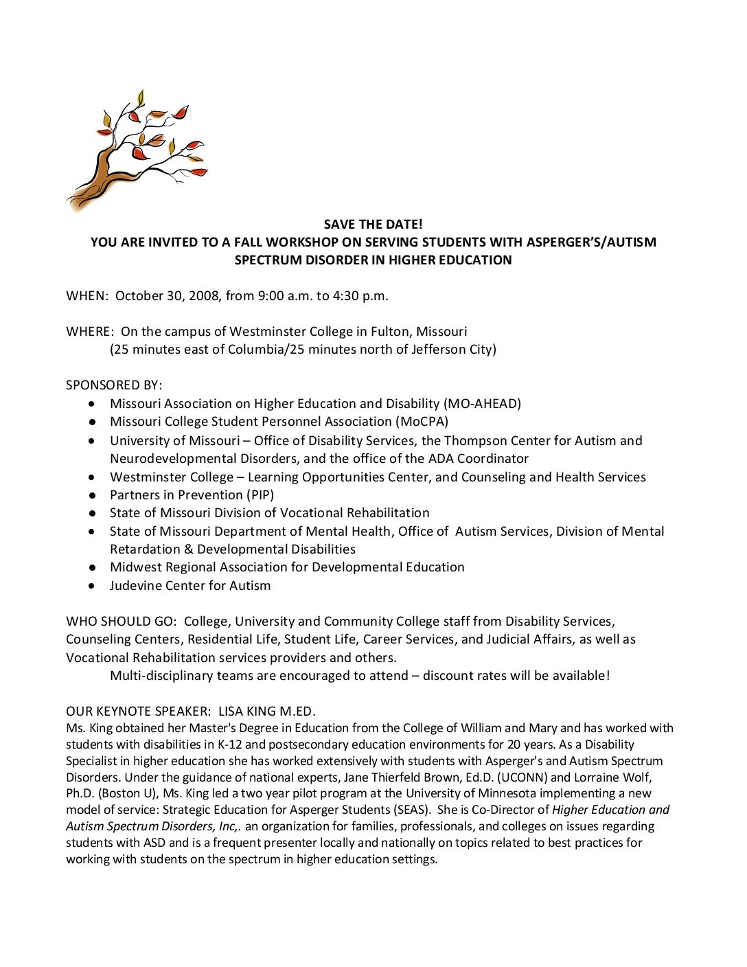 Autism/Aspergers Workshop