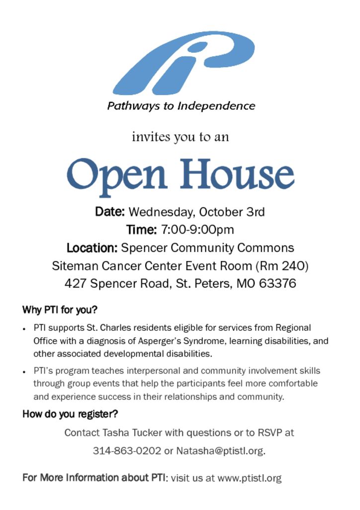Pathways to Independence-New Program Open House