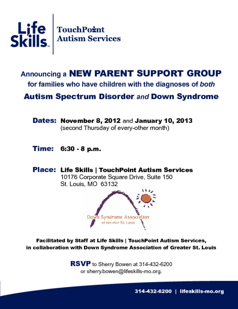 New Autism/Down Syndrome Support Group
