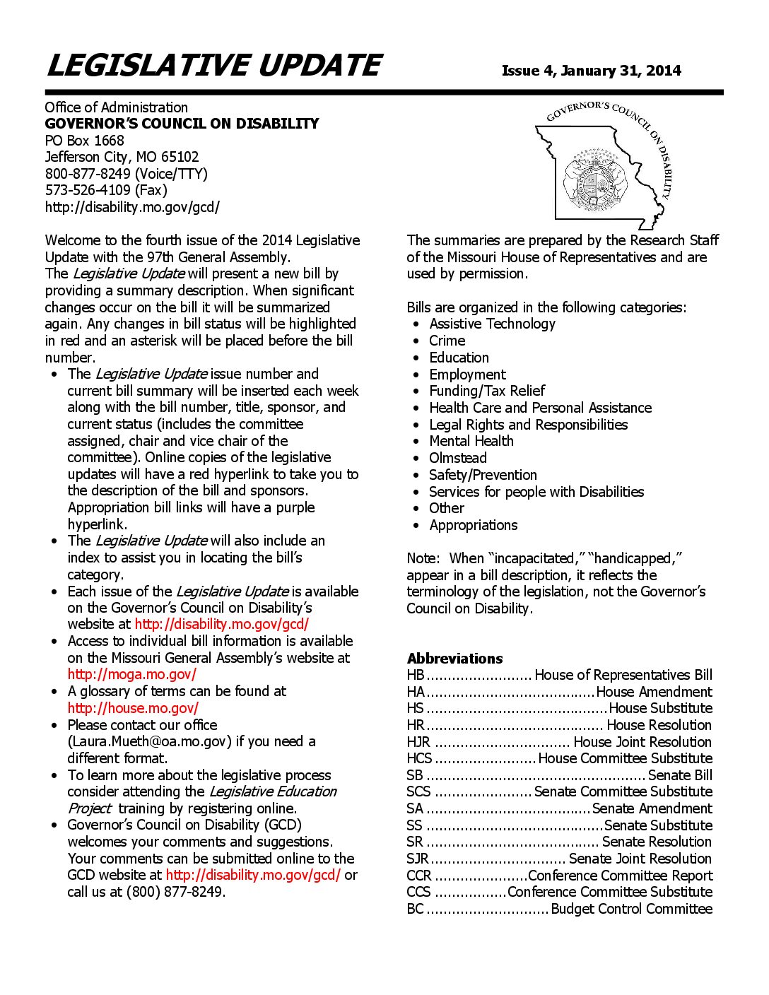 2014 Legislative Update Issue 4