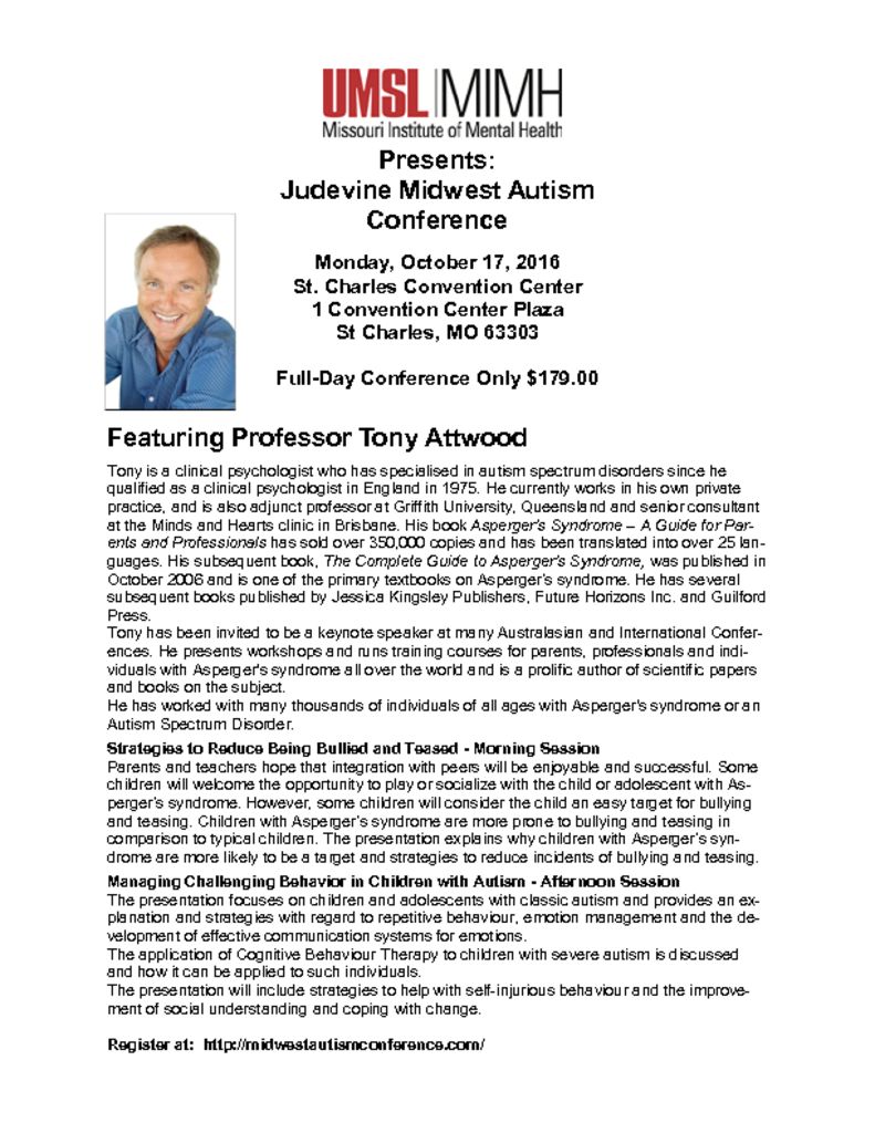 Last Chance!! Judevine Midwest Autism Conference