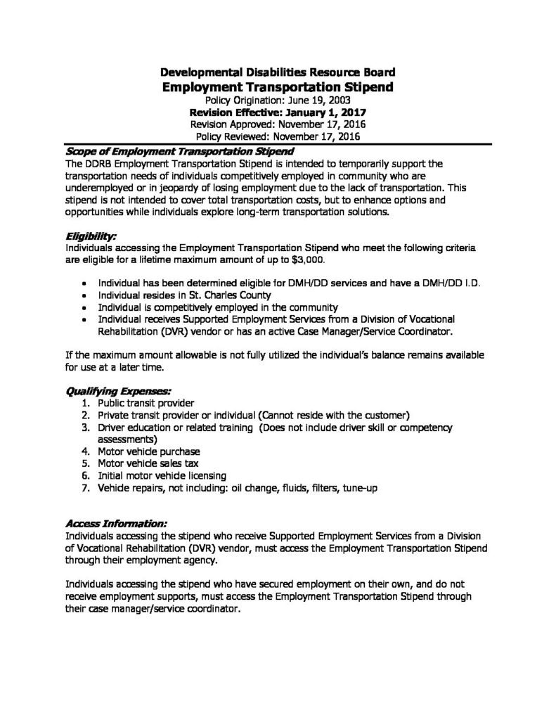 DDRB – Developmental Disabilities Resource Board of St. Charles County
