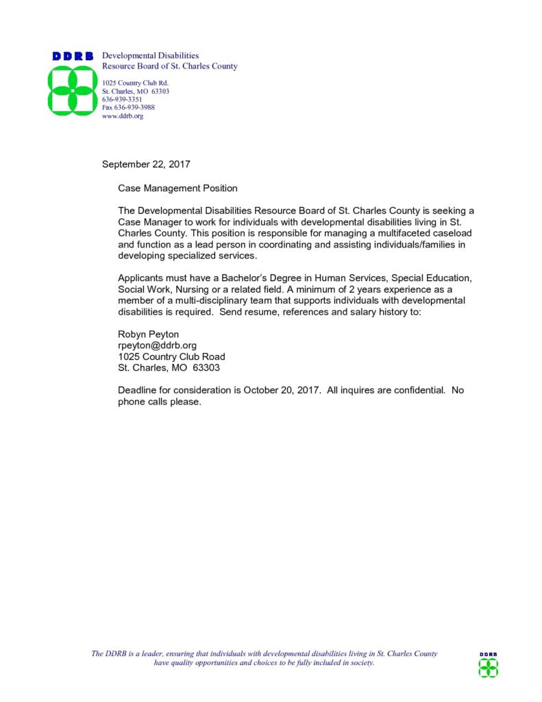 DDRB – Developmental Disabilities Resource Board of St. Charles County